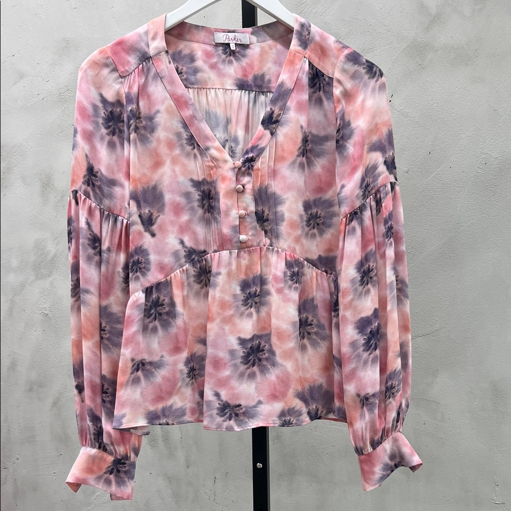 Parker Pink and Purple Floral Blouse